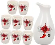 ABOOFAN 1Set Sake Pot with Cups Liquor Dispenser for Home Drinkware Elegant Design Premium Ceramics for Serving Sake and Tea for Entertaining