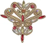 OSALADI Rhinestone Applique DIY Decor Patch for Clothing Shoes Bags Iron Glitter Design for Wedding Outfits Accessories Flower