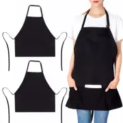 Jubatus 2 Pack 3 Pockets Adjustable Bib Apron Chef Kitchen Cooking Aprons for...
