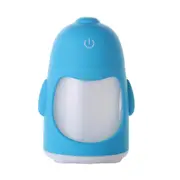 Mini Creative Penguin Shape USB Color Night Light Aromatherapy Air Humidifier for Home(Blue)