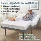 Smart Adjustable Bed Twin XL and 14" Mattress Wireless Remote Combo Zero Gravity