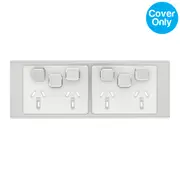 Clipsal Iconic Styl Quad Powerpoint with 2x Extra Switch Skin Silver