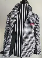 Casual Brixton Jacket Black White Check M Zip Front Lined Welt Pockets New