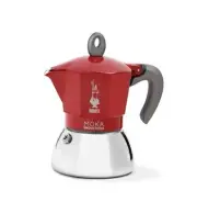 - Moka Induction, Moka Pot, Suitable for all Types of Hobs Espresso 4 Cups Red