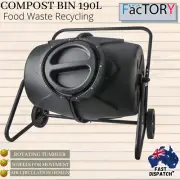 Compost Bin Kitchen Food Waste Recycling Garden Tumbling Composter 190Litre