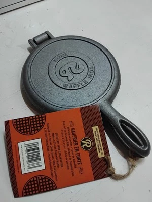 ROME Original Old Fashioned Waffle Iron - 6.5 Inch Cast Iron Waffle Maker - NEW!