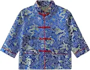 [Noubeau] Boy Tang Suit Dragon Long Sleeve Shirt Chinese New Year outfit Chinese Traditional Clothes for Kids