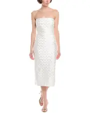 Amanda Uprichard Arley Basketweave Satin Midi Dress
