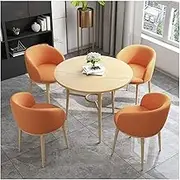 YAXANSIH Office Business Hotel Lobby Dining Table Set, Coffee Table and Chair Set Home Living Room Decoration Office Reception Wooden Round Table Balcony Hotel Cinema (Color : Green)