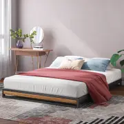 Zinus Queen Ironline Bed Frame Wood & Metal Bed Base Bamboo - 15cm High