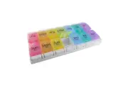 Dispensary & Clinic Items Surgical Basics Pill Box Weekly Pill Planner Removable (2 per day AM/PM) Large (24 x 12.5 x 2.7cm)