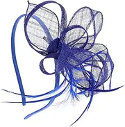 [Yardenfun] Luxurious Wedding Hair Band Women's Tea Party Headpiece Bridal Fascinator Headband Mesh Hair Band for Special Events Blue