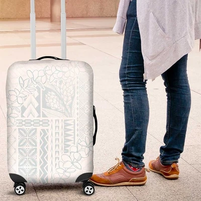 Samoa Lotu Tamaiti Mamanu Siapo Luggage Cover Off White Plumeria LT7