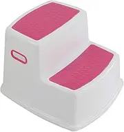 Wide + 2 Step Stool,for Kids Toddler Stool,for Toilet Potty Training Slip Resistant Soft Grip for Safe As Bathroom Potty Stool a/C/As Shown