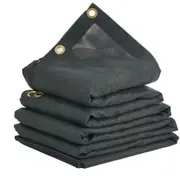 Heavy-Duty PVC Mesh Dump Truck Tarp with Double Pockets & Brass Grommets