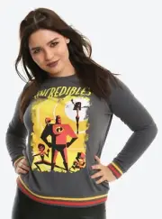 Disney Pixar Womens The Incredibles Graphic Sweatshirt Size 3X PULL OVER NEW