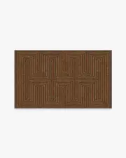 90' x 150' | Machine Washable Runner Rug | Kid & Pet Friendly | Indoor Rug | Jonathan Adler Labyrinth Brown & Orange Tufted Rug | Ruggable