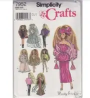 For Barbie Fashion Doll Pattern 7972 - ORIGINAL