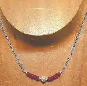 Sterling Silver Faceted RUBY Gemstone Beaded Necklace #1431...Handmade USA