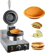 Electric Hamburger Waffle Maker, Panini Press Sandwich Maker, Ice Cream Brioche Burger Maker, Panini Press Non-Stick Tray with Independent Temperature Control for Bakery, Restaurant