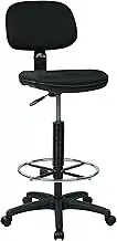 Office Star Sculptured Foam Seat and Back Drafting Chair Black 23 to 33-Inch Adjustable Height