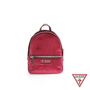 GUESS-女包-經典簡約絨毛後背包-紅 原價3090