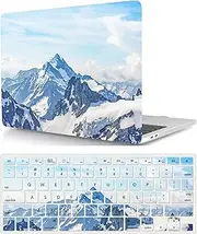 Laptop Hard Shell Case Compatible with MacBook Pro 14 inch 2021/2023 Release Model M1 A2442/A2779 M2 Pro/Max Chip, Plastic Protective Hard Shell Case Cover & Keyboard Cover, Snowy Mountain
