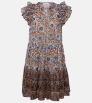 [Ulla Johnson] Ulla Johnson Coletta ruffled cotton-blend minidress AU 12 blue