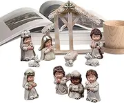 Christmas Nativity Scene Nativity Scene Festive Coat Decoration | Resin Nativity Figures Collection With Realistic Texture Features, Resin Nativity Scene Display Tr