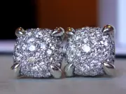 $2950 DAVID YURMAN SILVER DIAMOND CHATELAINE EARRINGS