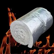 Ceramic Fiber Blanket,Single Layer Aluminum foilFireproof BlanketHigh Temperature 1260Celsiusfor Wood Stoves, Pizza Ovens, Kilns, Forges, Fireplaces & More (Color : 0.61x3.6m 4cm)