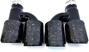 Compatible For Audi A4 A5 A6 A7 Carbon Fiber Quad Tailtip Exhaust Retrofit S4 S5 S6 S7 Stainless Steel Black Muffler Tip Nozzle(Carbon fiber B)