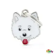 My Family Friends White Italian Japanese Spitz Cute Dog Name Id Tag Charm