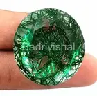 107 Ct Rare Green Rutilated Quartz Certified Natural Oval Cut Loose Gemstone EKS