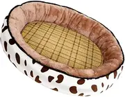 Happyyami 1pc Summer Sleeping Mat Small Pet Bed Soothing Plush Cat Bed Small Breed Dog Bed Indoor Interior Soft Material Mats Pattern Small Dog Beds Cat Cozy Kennel Pet Bed Mat White