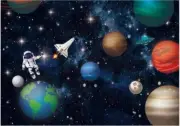 A4 Outer Space Planets Astronaut Edible Icing Image Cake Wrap Paper Sheet