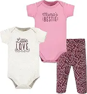 [HUDSON BABY] baby-girls Unisex Baby Cotton Bodysuit and Pant Set, Little Love Flowers, 12-18 Months, Little Love Flowers
