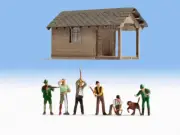 NOCH HO Scale Forest Work (building & figures)