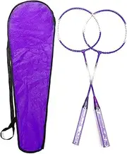 XIASABA Badminton Racket 2 Player Super Light Split Handle Iron Alloy Badminton Racket Set for Beginner Children Badminton Racquet Set