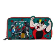 Alice In Wonderland Faux Leather Queen Of Hearts Zip Around Purse Mini Wallet