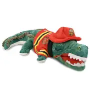 DolliBu Wild Green Alligator Firefighter Plush with Red Fireman Outfit, 18 Inch