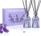 2-Pack Lavender Reed Diffuser Set - Floral and Woody Scented Home Fragrance | Le