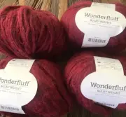 Lot Of 4 KNIT PICKS Wonderfluff Bulky Wt Peruvian Alpaca Yarn Goji Heather