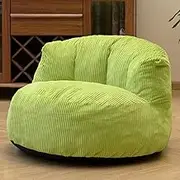 N&V Large Crescent Bean Bag Chair, Adult Size Bean Bag Sack, Foam Filling, Soft Premium Corduroy Bean Bag for Living Room Bedroom Dorm and Office (Lime)