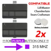 Garage Door Opener Remote Key Chain Transmitter with Purple Learn For LiftMaster