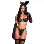 Playboy Bunny Bra Set Underwire Logo Elastic Straps High Waisted Panty LI112