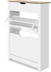 Artiss Shoe Cabinet Shoes Organiser Storage Rack Drawer Shelf 16 Pairs White Footwear Closet Organisation Home Bedroom Hallway Entryway Furniture Decor Space-Saving Durable Sturdy Easy Assembly