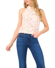CeCe Floral Halter Neck Top