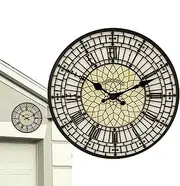 lanliflying Outdoor Clock - Garden Round Resin Wall Clock,Creative Round Clock, Large Easy to Read, Clear Weatherproof Clock for Patio Pool Kitchen Deck Porch