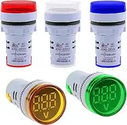 1Pcs DIY Digital Voltmeter 22mm Round AC 60-500V Volt Voltage Tester Meter Monitor Power LED Indicator Lamp Light Display (Color : Red)